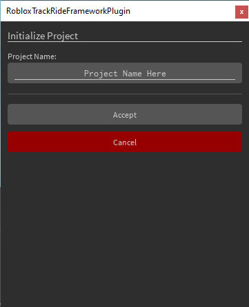 Initialize Project GUI